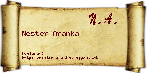 Nester Aranka névjegykártya